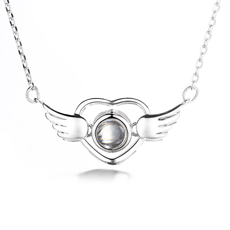 Angel Wings  Language I Love You Projection Necklace