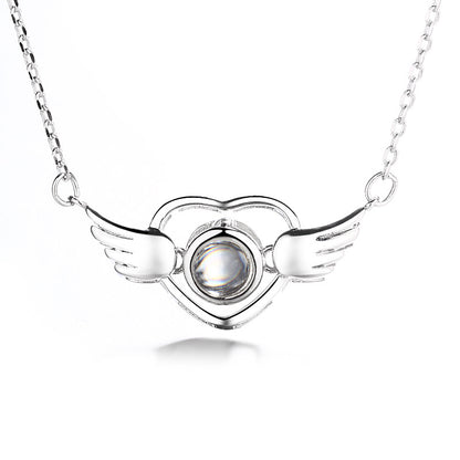 Angel Wings  Language I Love You Projection Necklace