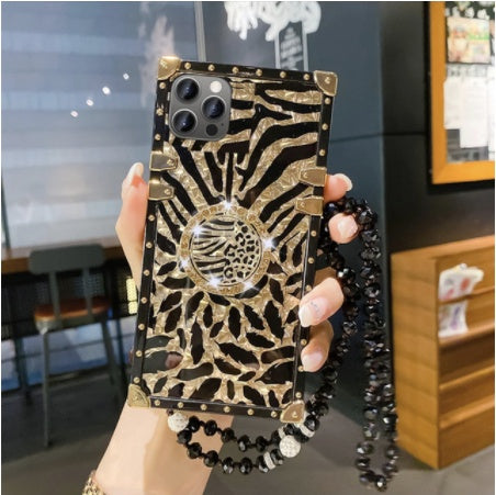 Fashion Autumn And Winter Leopard Feather Square Mobile Phone