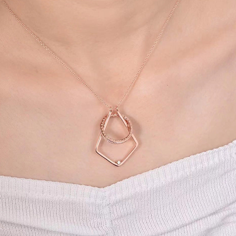 Women's Fashion Simple V Shape Ring Holder Necklace