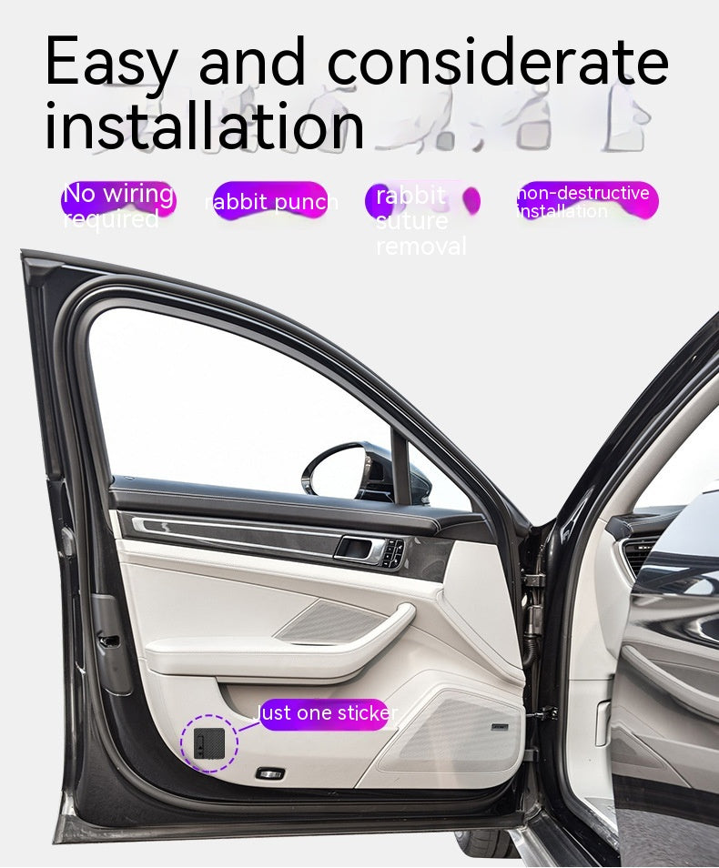 Door Sill Light Car Atmosphere Light Decorative Lamp Wireless Projection Lamp