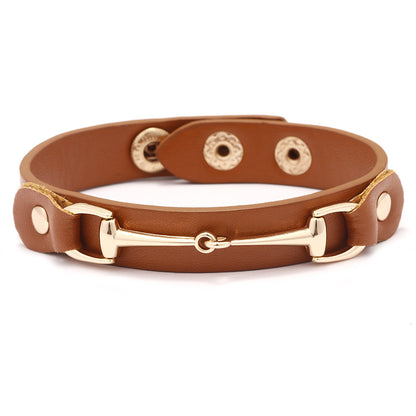 Leopard head U-shaped alloy simple bracelet