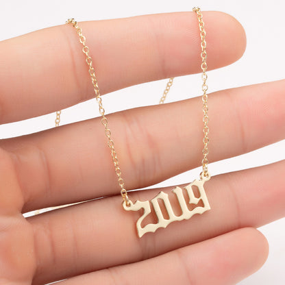 Special Date Year Number Necklace