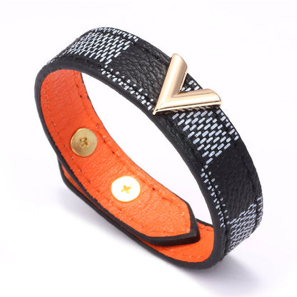 Leopard head U-shaped alloy simple bracelet