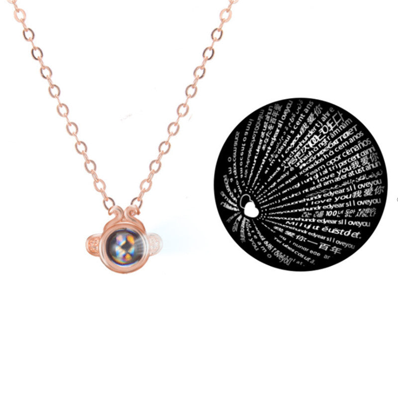 100 languages I love you projection necklace