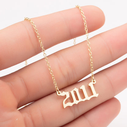 Special Date Year Number Necklace