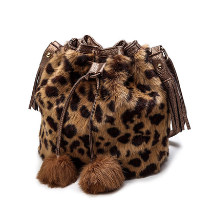 Leopard bucket bag