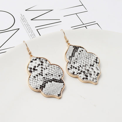 Abalone Shell Leopard Geometric Earrings