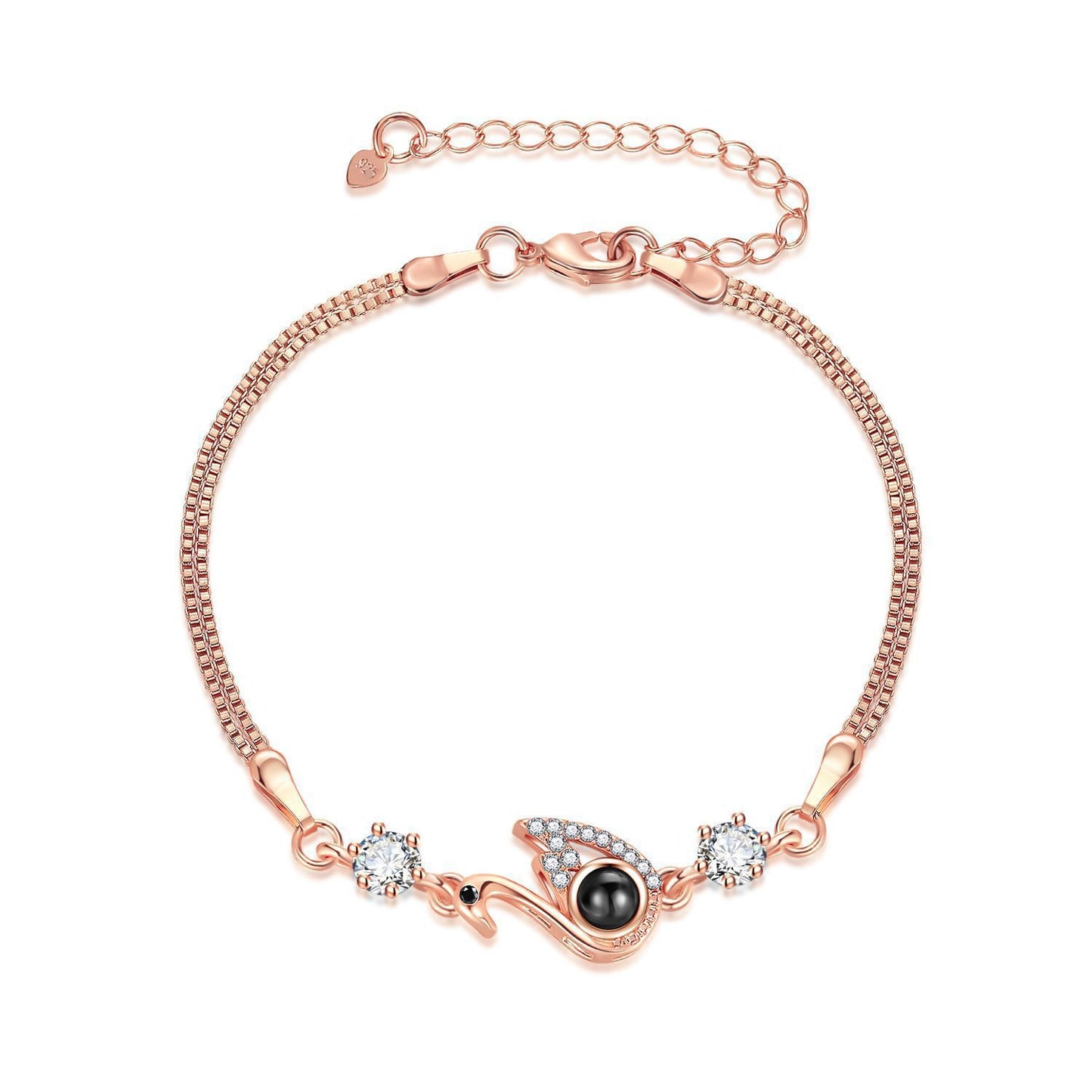 Languages Projection I Love You Swan Projection Bracelet