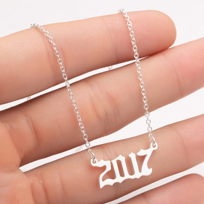 Special Date Year Number Necklace