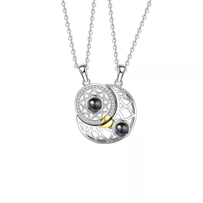 Sun Moon Projection Necklace In 100 Languages