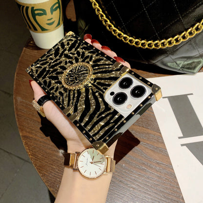 Fashion Autumn And Winter Leopard Feather Square Mobile Phone