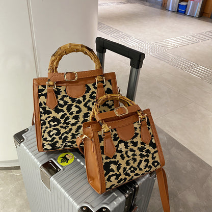 Leopard Print Small Square Bag Handbag