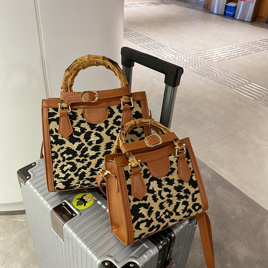 Leopard Print Small Square Bag Handbag
