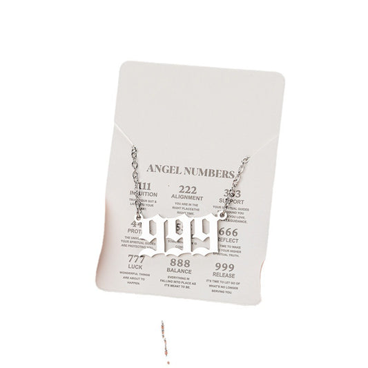 Angel Lucky Number Pendant Fashion 000-999 Stainless Steel Vintage Necklace