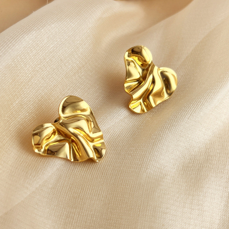 Exaggerated 18K Gold Stainless Steel Studs Ladies