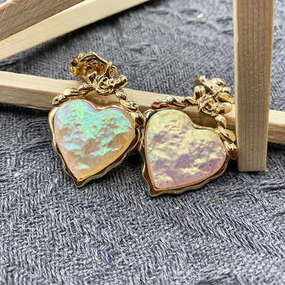 French Vintage Love Pendant Exaggerated Earrings