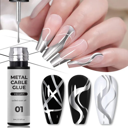 5ml Nail Metal Cable Adhesive Hoy Edge Painted