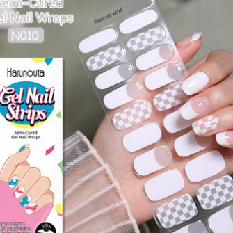 Semi-cured Gel Ice Transparent Nude Color Nail Stickers