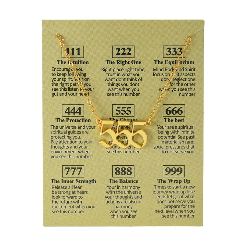 Women's Electroplated Gold Angel Number Necklace