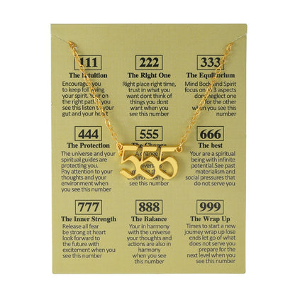 Women's Electroplated Gold Angel Number Necklace