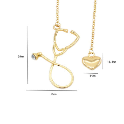 Creative Love ECG Stethoscope Pendant Necklace