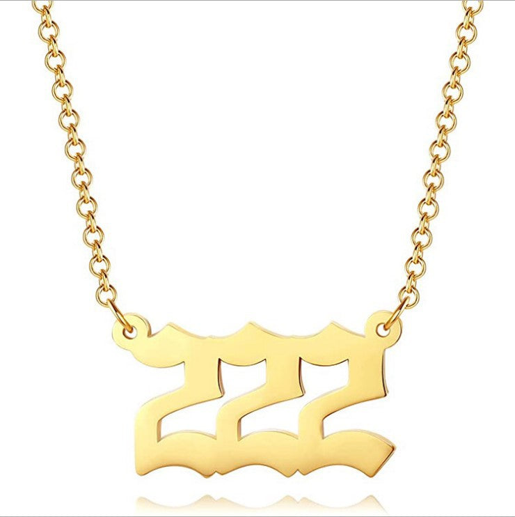 Angel Number Necklace 0-9 Pendant Short Necklace Women