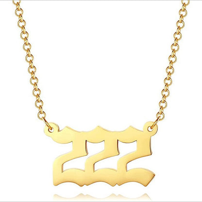 Angel Number Necklace 0-9 Pendant Short Necklace Women