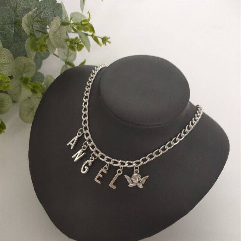 ANGEL letter angel pendant necklace