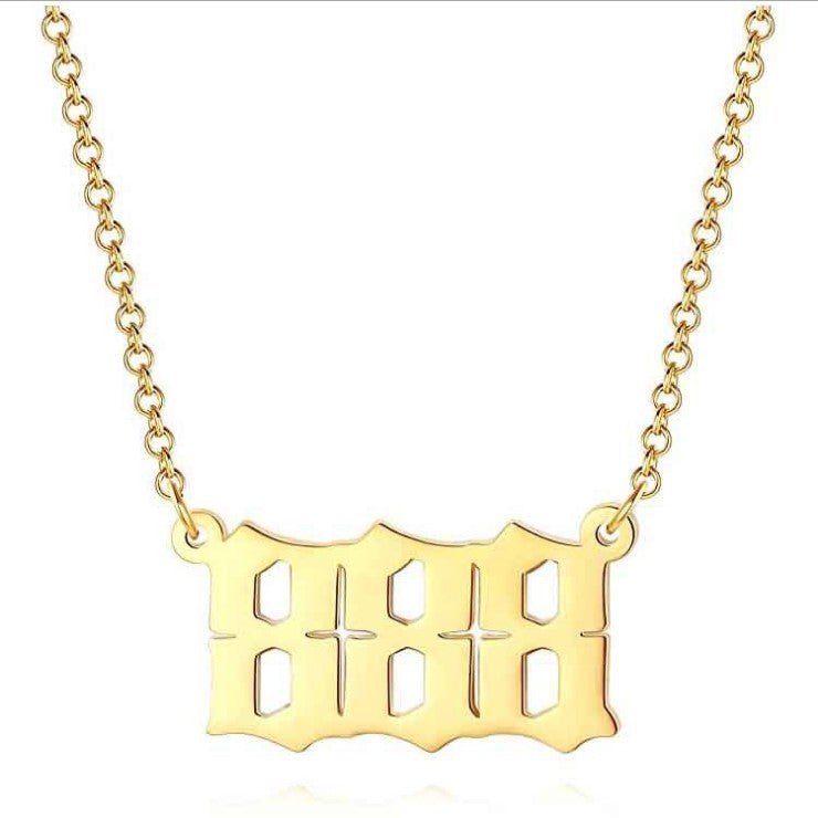 Angel Number Necklace 0-9 Pendant Short Necklace Women