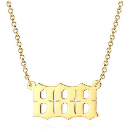 Angel Number Necklace 0-9 Pendant Short Necklace Women