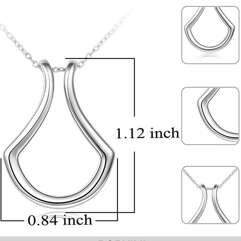 Women's Fashion Simple U Shape Ring Holder Necklace