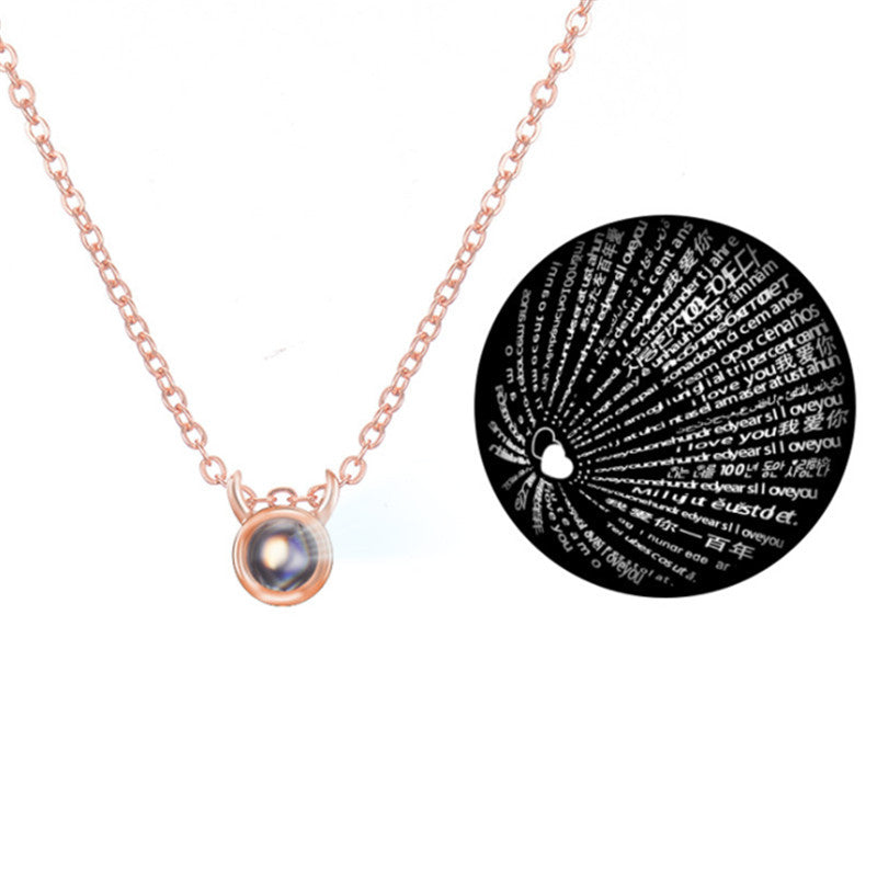 100 languages I love you projection necklace