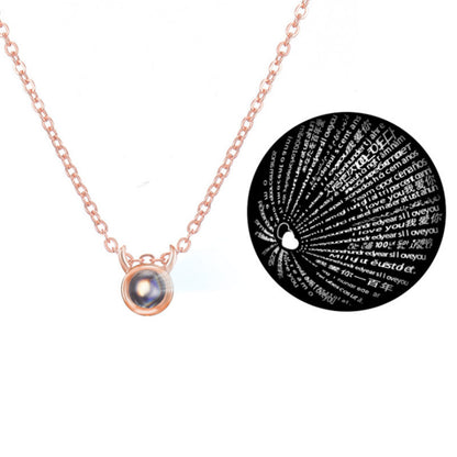 100 languages I love you projection necklace