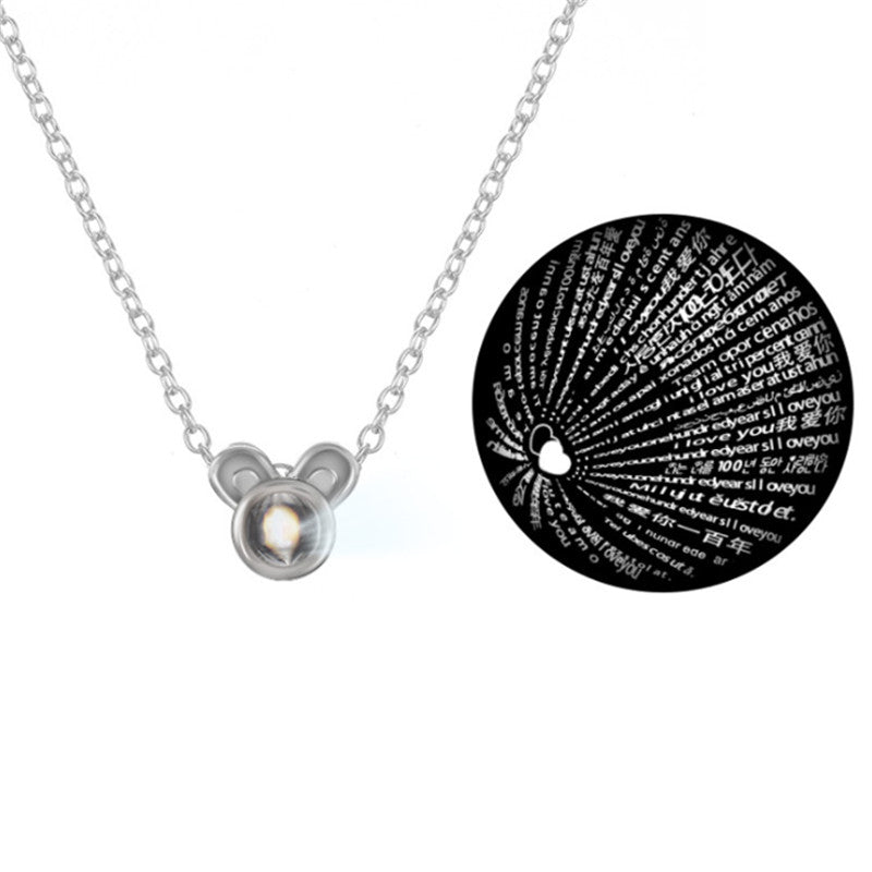 100 languages I love you projection necklace