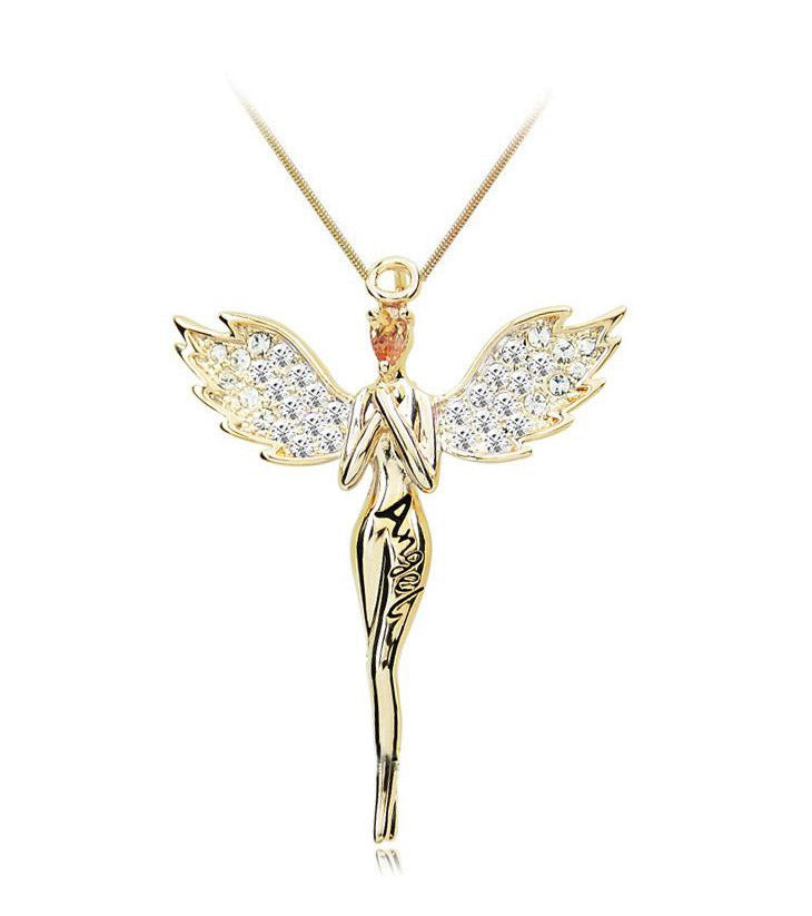Diamond angel necklace