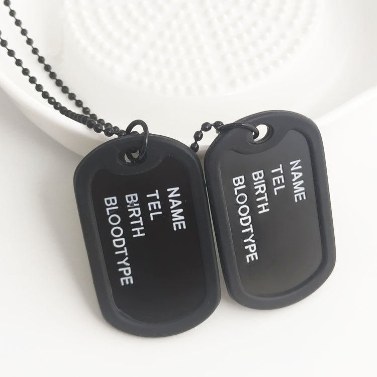 Letter Double Dog Tag Necklace