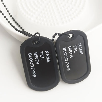 Letter Double Dog Tag Necklace