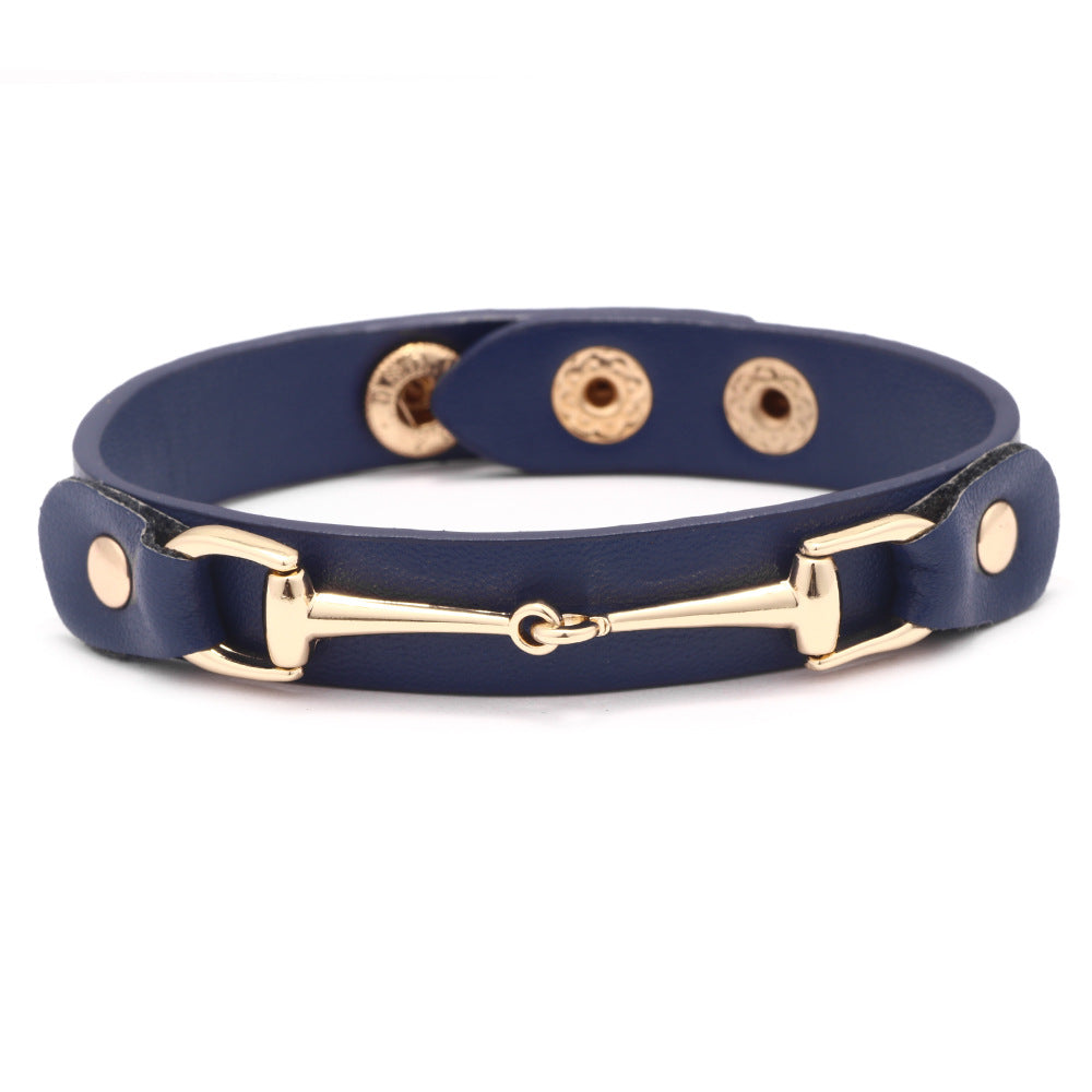 Leopard head U-shaped alloy simple bracelet