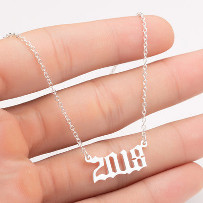 Special Date Year Number Necklace