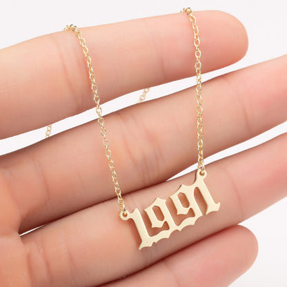 Special Date Year Number Necklace