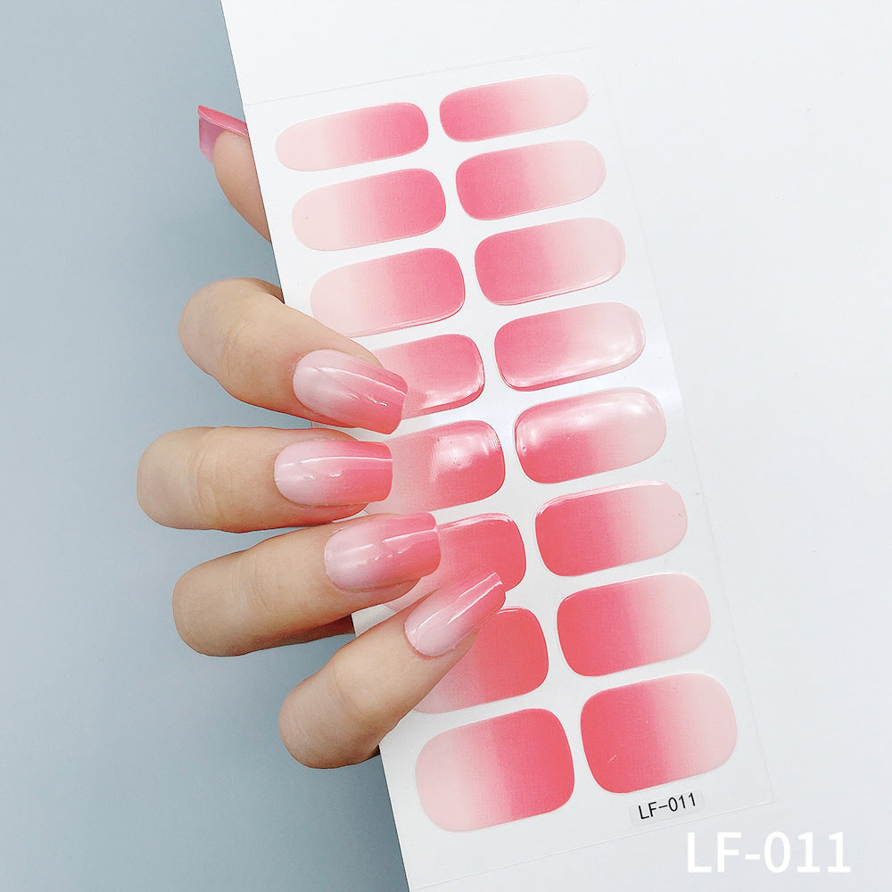 Manicure Full Stickers Solid Color 16 Small Stickers European And American Simple Nails