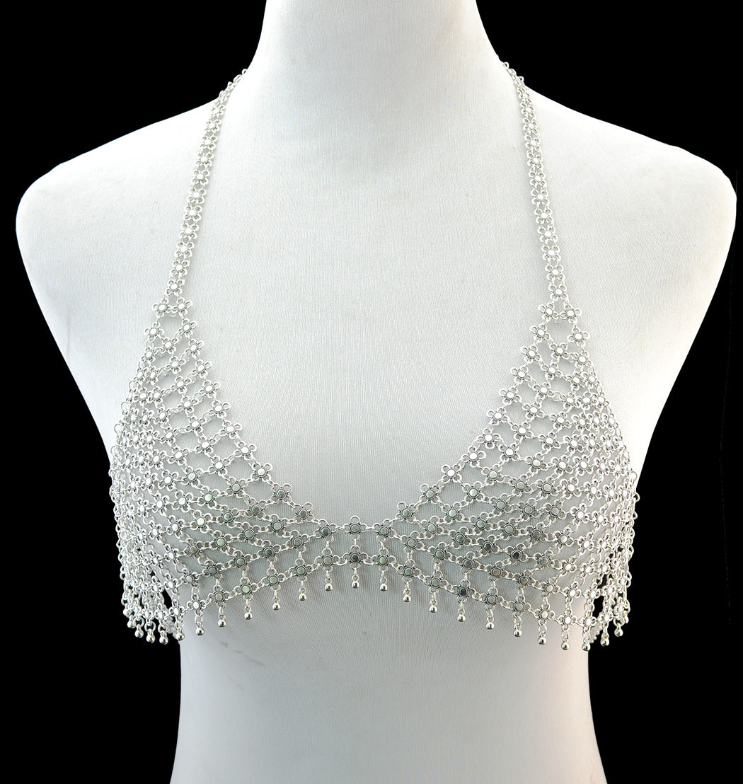 Europe And America Retro Exaggerated Hollow Bra Chain Sexy Hand-woven Body Chain