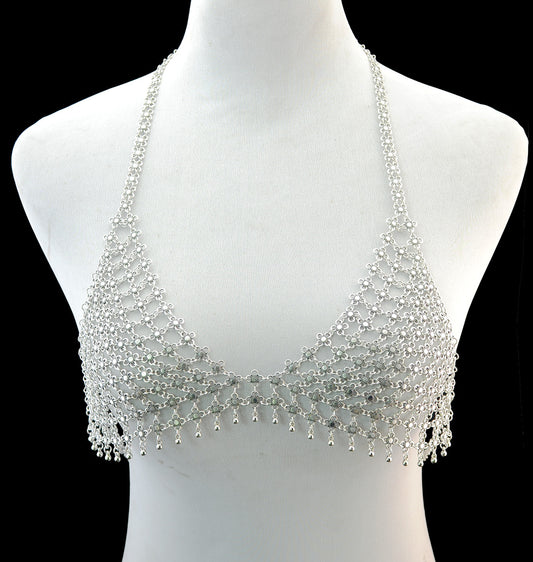 Europe And America Retro Exaggerated Hollow Bra Chain Sexy Hand-woven Body Chain