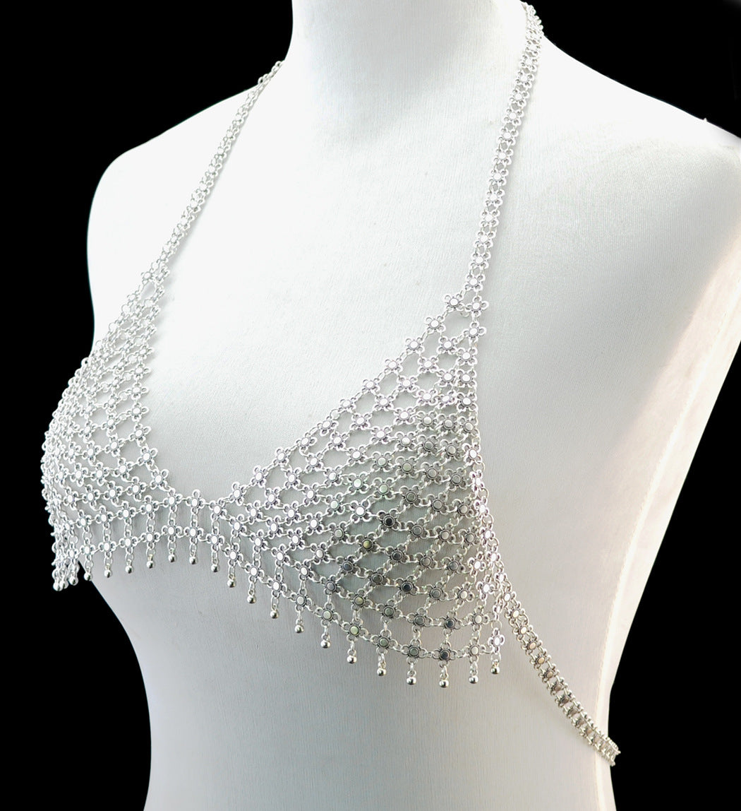 Europe And America Retro Exaggerated Hollow Bra Chain Sexy Hand-woven Body Chain
