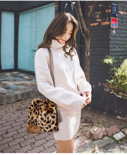 Leopard bucket bag