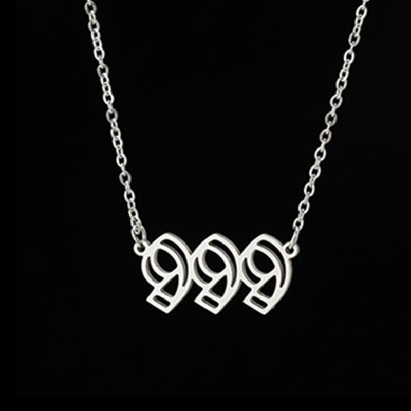 Fashion Vintage Double Cutout Number Necklace