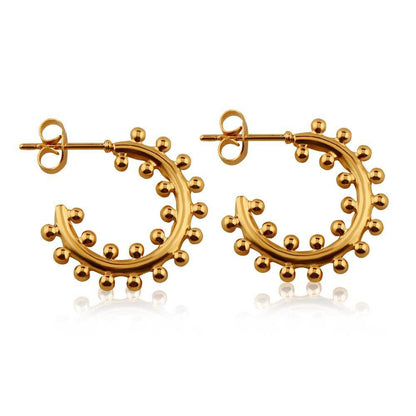 Earrings Exaggerated Trendy Titanium Steel Plated 18K Real Gold