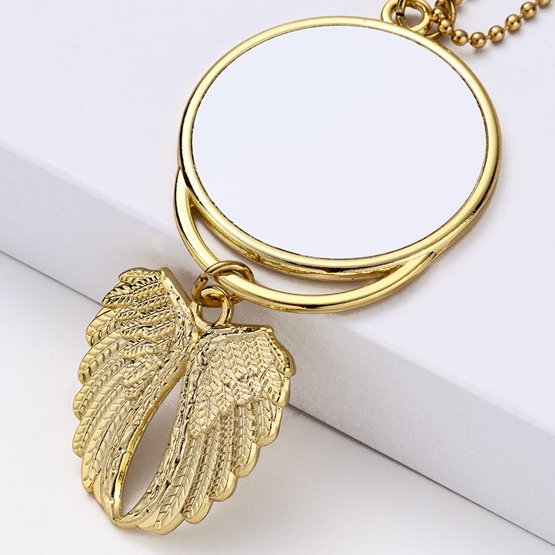 Heat Transfer Round Angel Wings Car Accessories Pendant