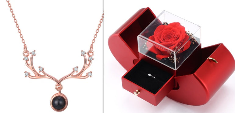 100 Languages I Love You Projection Pendant Necklace For Women Jewelry Love Memory Wedding Necklace Valentine's Day